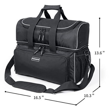 Mangrove 2 Ball Bowling Bag - Double Bowling Ball Bag with Dual Padded Holder & Mutiple Pockets - Fits Shoes Up to Mens Size 16 and Accessories