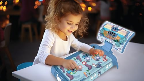 LEXiBOOK, Disney Stitch, Electronic Table Pinball, Action and Reflex Game for Children and Family, LCD Screen, Light and Sound Effects, Blue, JG610D - style: Disney Stitch