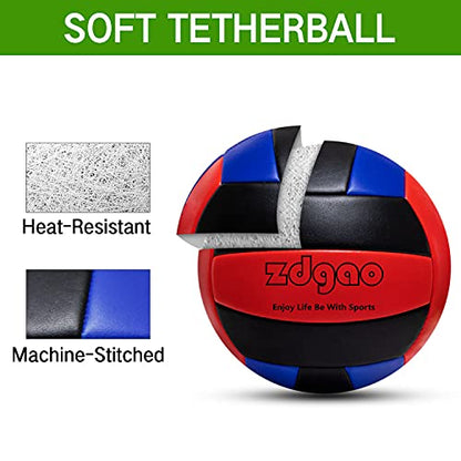 Soft Tether Ball- Replacement Tether Ball Come with Rope and Pump Set | Outdoors Game for Family Fun Play