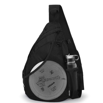 MOYAQI Disc Golf Bag with Retriever Holder and Storage Pockets, Disc Golf Backpack with 8-10 Disc Capacity, Padded Adjustable Strap and Back Panel, Lightweight and Durable - color: Dark black