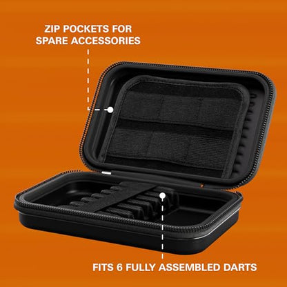 Target Darts Takoma XL Darts Wallet Case, Orange – Holds 6 Darts, Protective EVA Holder with Double Zip Lock Pouches – Professional Dart Accessories - color: Orange
