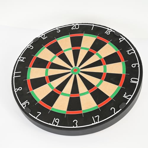 Sisal Dart Board Set, Professional Brazilian Sisal Dartboard-18 with 12 Steel Tip Darts. Stainless Steel Thin Wire System, Rotational Number Ring, Dartboard Mounting Kits Included