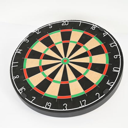 Sisal Dart Board Set, Professional Brazilian Sisal Dartboard-18 with 12 Steel Tip Darts. Stainless Steel Thin Wire System, Rotational Number Ring, Dartboard Mounting Kits Included