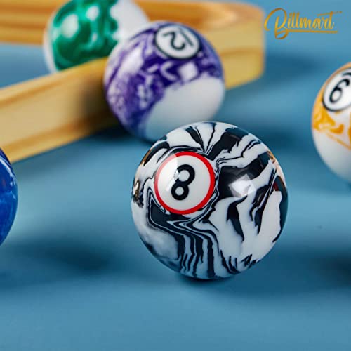 Billmart Billiard Balls Set 16 Pool Table Balls - color: Marble Premium