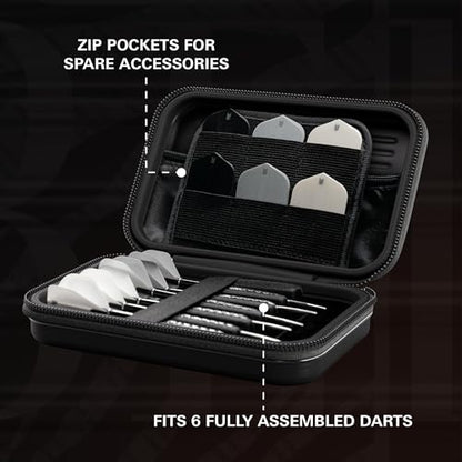 Target Darts Raymond van Barneveld Ghost Series XL Takoma Wallet, Regular – Darts Case, Black/White Storage Cases, Zipper Dart Holder, Professional Accessories – Holds 6 Fully Assembled Darts - style: XL Wallet