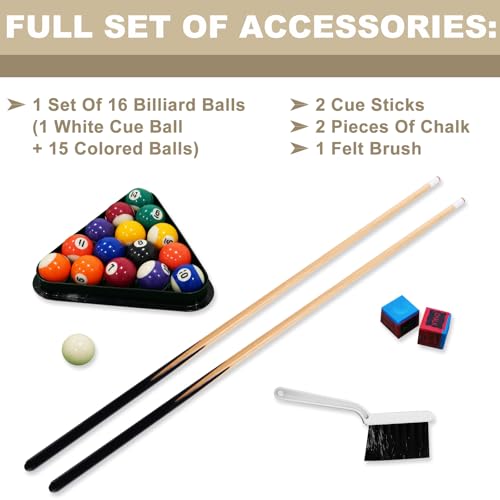 Seydrey 6-Foot Portable Foldable Pool Table with All Accessories – Compact Billiards Table for Home, Game Room, Apartment - color: Single Wood
