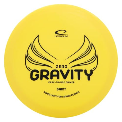 Latitude 64 Gravity Saint | Stable Disc Golf Fairway Driver | Floats in Water | Lightweight w/High Glide & Precise Control | Beginner Frisbee Golf Driver | Grippy Base Plastic | 120-130g (Yellow) - color: Yellow