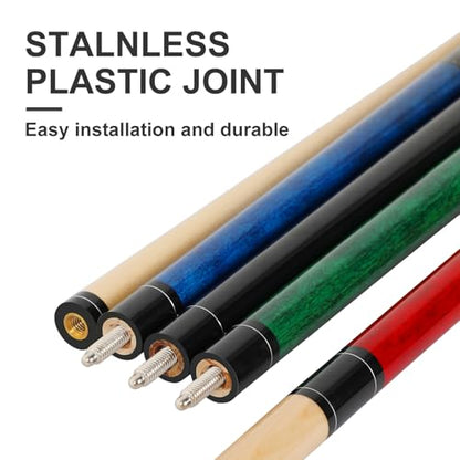 GARSEN Pool Cue Stick 58 inch 18 oz 19 oz 20 oz 21 oz Billiard House Bar Pool Stick - color: Set of 4 colors