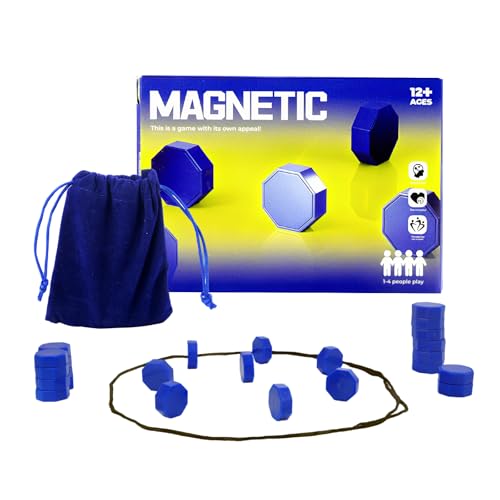 Magnetic Chess Game with Stones, 24 Piece Magnet Game with String for Kids & Adults, Puzzle Strategy Board Games for Family Night, Travel, Party & Camping﻿