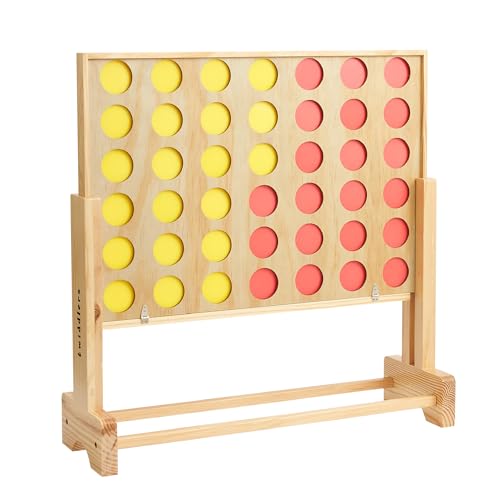 TWIDDLERS - Wooden Giant 4 in a Row Game Outdoor Indoor in 3 Height Levels (All Weather) with Carrying Bag, Life Size Four in a Row Wedding Yard Games for Kids Adults Family, Jumbo Connect Board Game