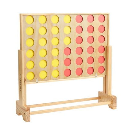 TWIDDLERS - Wooden Giant 4 in a Row Game Outdoor Indoor in 3 Height Levels (All Weather) with Carrying Bag, Life Size Four in a Row Wedding Yard Games for Kids Adults Family, Jumbo Connect Board Game