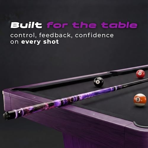 IgnatGames Premium Pool Cue Stick – 58" 2-Piece, Canadian Maple Cue with 12.5mm AirStrike Shaft, Premium Case & Accessories - color: Neonova, size: 21 oz