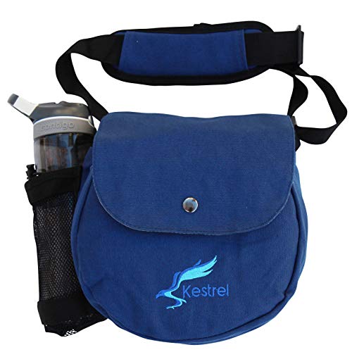 Kestrel Black Disc Golf Bag - Fits 6-10 Golf Discs + Bottle - For Beginner & Advanced Golfers - Extremely Durable Canvas - Frisbee Golf Bag - Small Sling/Shoulder Disc Golf Bag For Men & Women - color: Blue