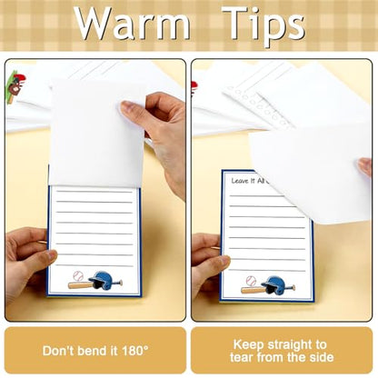 Ctosree 12 Pcs Baseball Gifts Sticky Notes Memo Notepads for Notes to Do Lists for School Office Home Birthday Gifts Party Favors for Baseball Lovers & Team Rewards, 3.9x5.5 in - style: Baseball