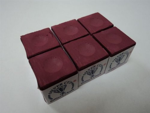 Silver Cup Set of 6 Wine Billiard Pool Cue Chalk