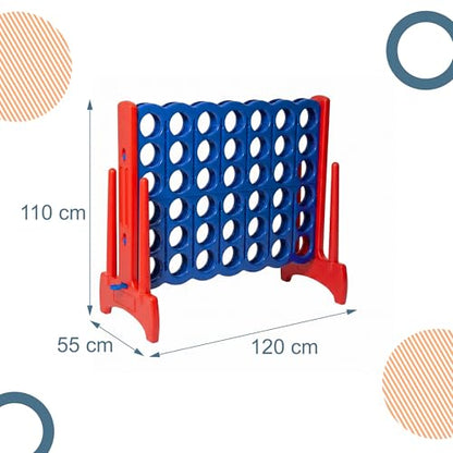 Relaxdays Four XXL victories for outdoor, children and adults, (H x W x D): 110 x 120 x 55 cm, four in one row, with bag, blue/red - color: With Bag