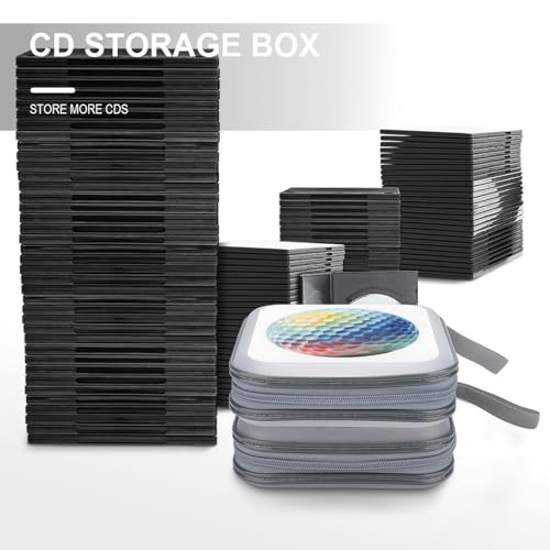 Watercolor Cute Golf Ball CD Case DVD Storage Case Portable for Car Home Travel