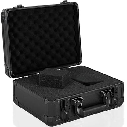 12.6 Inch Carrying Case With Customizable Pre-Diced Foam, Aluminum Case, Aluminum Alloy Sturdy Build, Storage Case for Microphone, Equipment, Camera, Tools, Recorder, etc - size: 12.6x9.8x5.5 Inch