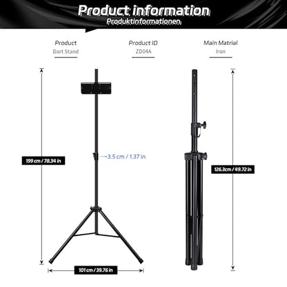 CyeeLife Dartboard Stand, Professional Portable Tripod Dartboard Travel Stand, Black