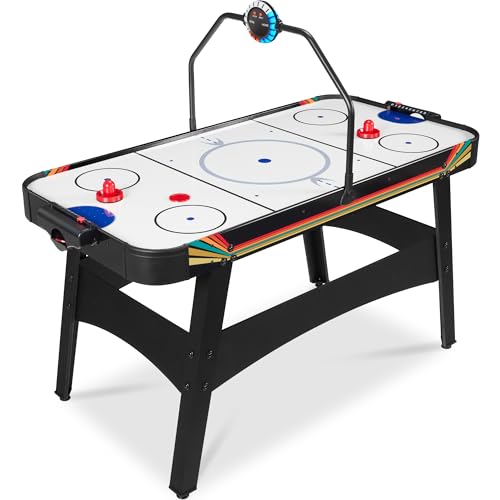 Best Choice Products LED 54 Inch Air Hockey Game Table w/Light-up Scoreboard, Powerful Motor, AC Outlet. Includes 2 Pucks, 2 Pushers - color: Arcade