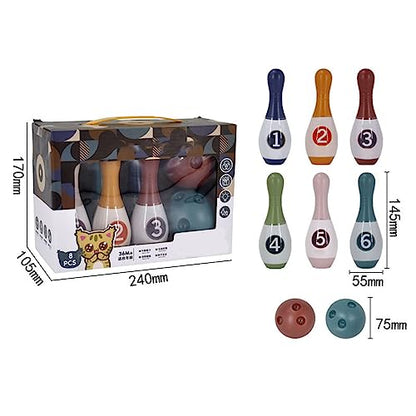 RiToEasysports Premium Plastic Kids Bowling Set, Funny Educational Toy Bowling Pins and Balls for Gross Motor Skills and Hand Eye Coordination