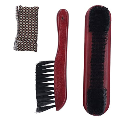 Billiards Pool Table and Rail Brush Set, Cue Cleaning Cloth, Club Wipe Dry Cloth, Pool Table Accessories Brush Kit for The Cleaning and Maintenance of Billiard Tables - color: Burgundy