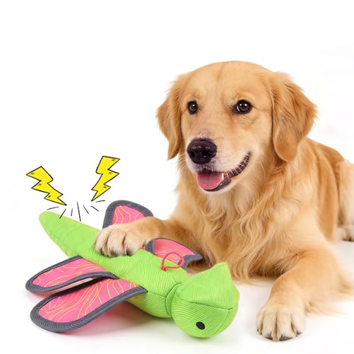Duck Dragonfly Oxford Launching Flying Dog Toy with Rope Slingshot Chase Fetch Training Interactive Dog Toy Outdoor Interactive Toys for Pets (Dragonfly) - color: Dragonfly