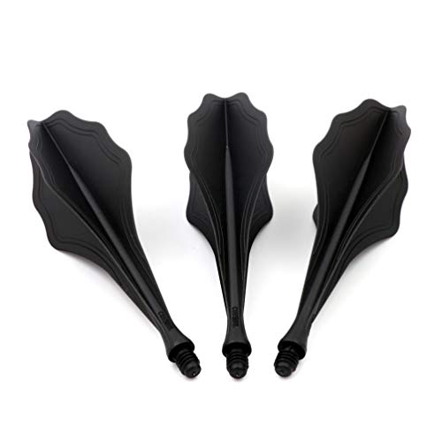 CUESOUL TRAJ AK8 New Integrated Dart Flights and Shafts Wave Shape,Very Slim Dart Flight 3 Sets - color: Wave Shape-Black