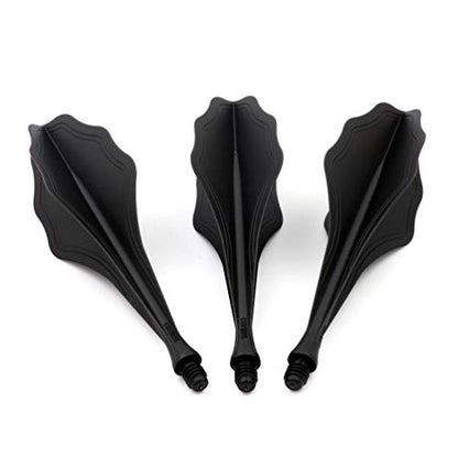 CUESOUL TRAJ AK8 New Integrated Dart Flights and Shafts Wave Shape,Very Slim Dart Flight 3 Sets - color: Wave Shape-Black