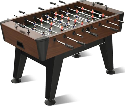 RAYKEEP 58" Foosball Table, Competition Soccer Table Game w/ 2 Balls for Adult Youth, Heavy-Duty Arcade Table Soccer for Home, Game Room - color: WoodGrain