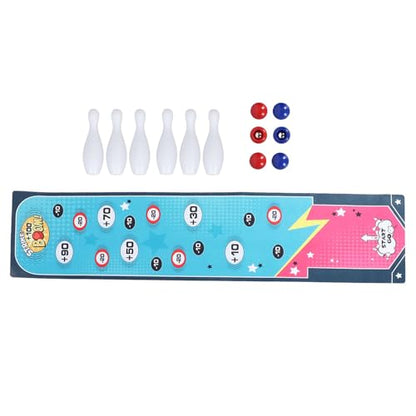 Tabletop Bowling Game Bowling Toy Desktop Set Portable Family Game Mat Indoor Play Strategic Hand Eye Coordination with Anti Slip Plastic Cloth for Kids Teens