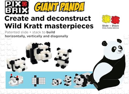 Pix Brix - Wild Kratts Toy Pixel Art Kit - Giant Panda, 543 Pieces - Patented Slide + Stack Pixel Puzzle Building Bricks, Build & Collect Wild Kratts Animals - Stem Toys, Ages 6 Plus - style: Giant Panda