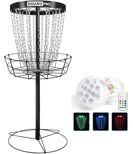 PRO Disc Golf Basket and Disc Golf LED Light Bundle Item