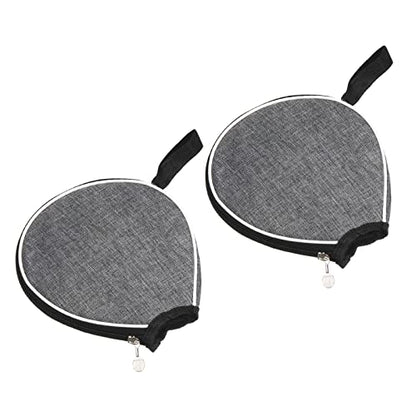 PATIKIL Ping Pong Paddle Case, 2 Pack Table Tennis Racket Case Half Soft Cover Container Bag for Sports Accessories, Grey