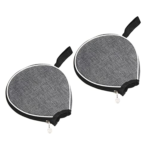 PATIKIL Ping Pong Paddle Case, 2 Pack Table Tennis Racket Case Half Soft Cover Container Bag for Sports Accessories, Grey