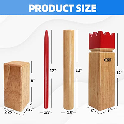 GSE Games & Sports Expert Wooden Throwing Game, 12 Numbered Block Toss Yard Game/Kubb Yard Game Set with Carrying Bag for Outdoor Backyard Lawn, Park with Family and Friends - color: Kubb Yard Game Set