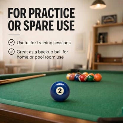 KONLLEN Single Replacement Pool Ball – 2-1/4" Regulation Size & Weight Billiard Ball Made of Phenolic Resin (Choose 1–15 or Cue Ball) - color: #2