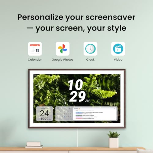 Apolosign 27-inch 4K Digital Calendar & Smart Family Wall Planner, No Subscription, Calendar & Dashboard Dual-Mode System, Shared Touchscreen Display with Calendar Sync, Chore Charts & Family Scheduling Hub, Wall Mount Included (Dark Oak) - color: Dark Oa