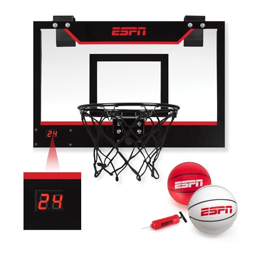 ESPN Over the Door Basketball Hoop for Kids, Ideal for Indoor Games - color: 1 Hoop + Scoreboard