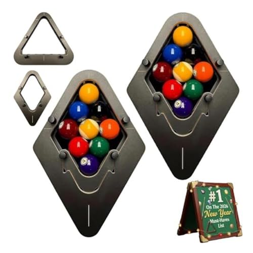 Premium Durable Solid Hardwood Billiard Rack Set, Heavy Duty Triangle & Diamond Racks for 8-Ball & 9-Ball, Tight Gap-Free Fit, Essential Billiards Accessories - color: 9-ball2