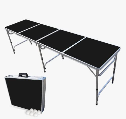 8-Foot Folding Pong Table - Choose Table Options (Base, Cup Holes, LED Lights, or Cup Holes & LED Lights)