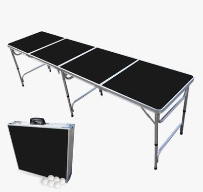 8-Foot Folding Pong Table - Choose Table Options (Base, Cup Holes, LED Lights, or Cup Holes & LED Lights)