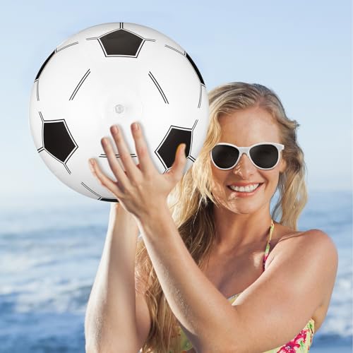 48 Pcs Soccer Party Supplies Set Soccer Inflatable Balls 12 Inch Sports Beach Balls with Glasses for Birthday Parties Sports Events and Summer Lawn Backyard Pool Party Gifts Favors - style: Soccer