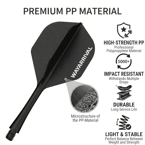 Integrated Dart Flights,All in One Dart Flights and Stems for Unbreakable Use,Universal 2BA Fit for Instant Setup,PP Material Integrated Dart Flights and shafts for Stability - style: 3 Pack
