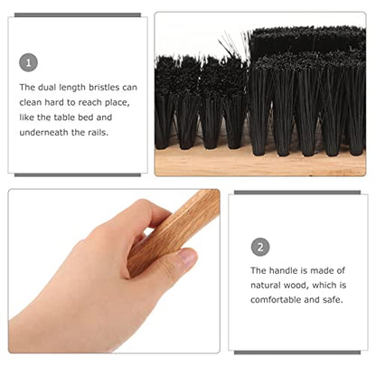 BESPORTBLE Wood Cleaner 2Pcs Pool Table Clean Wooden Pool Table Cleaning Tool Billiard Pool Table Rail Brush Wooden Handle Nylon Bristles Set 9Inch Horse Brush