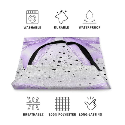 Manfei Blue Bowknot Kids Kitchen Apron - color: Black Purple