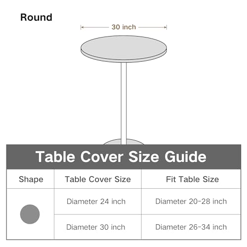 Small Round Fitted Table Cover Cocktail Table Topper Cap Elastic Tablecloth Stretch Spandex Table Cloth for Bar Pub Party White 30 Inch - color: White, size: 30" (Round)
