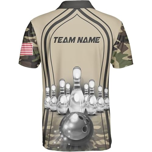 GABITA Personalized Bowling Jerseys for Men, Custom Bowling Shirts, Funny Bowling Shirts Gift for Bowler Team Player - color: A10