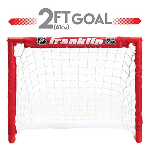 Franklin Sports - NHL Kids Folding Hockey Goals Set - (2) Street Hockey & Knee Hockey Goals - (2) Adjustable Youth Hockey Sticks, (2) Knee Hockey Sticks, (2) Mini Hockey Balls + (1) Street Hockey Ball