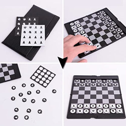 Magnetic Travel Chess Set Lightweight Portable Chess Board Game for Adults and Kids, for Travel and Family Fun, PocketSized Set with Magnetic Pieces